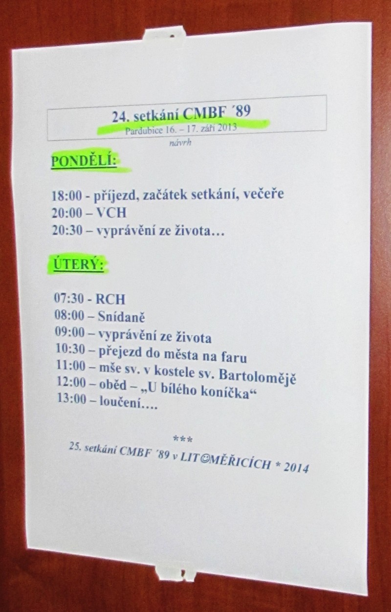 Program setkání