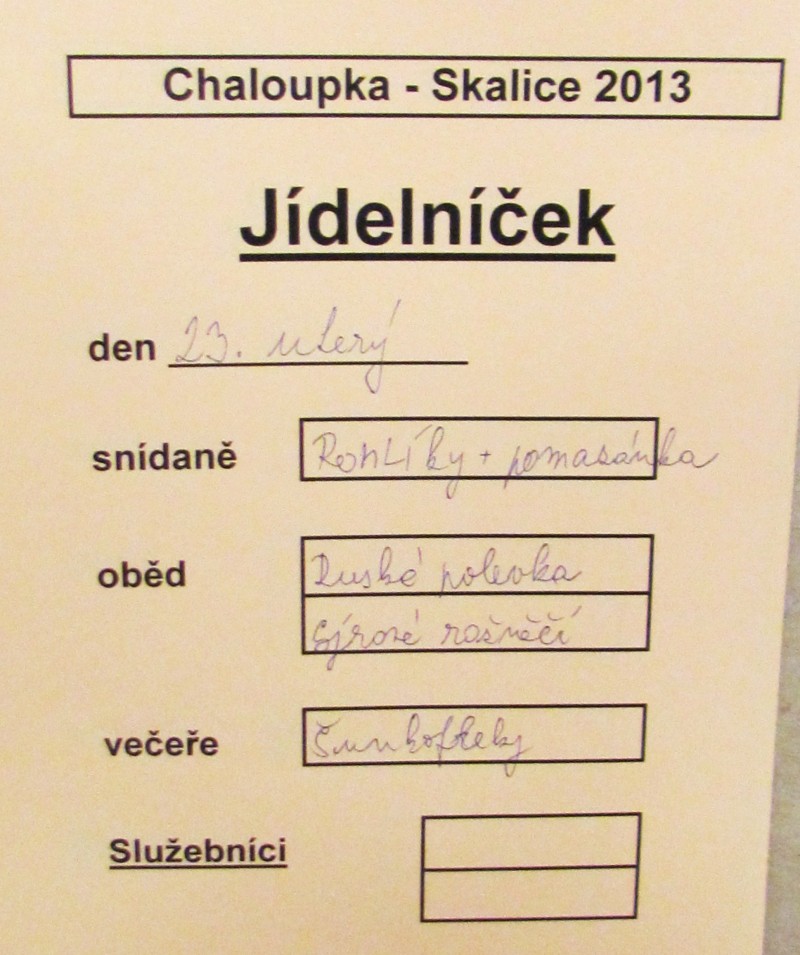 Jídelníček