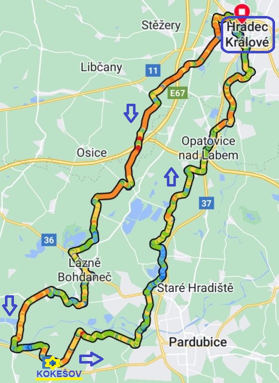 40  Trasa poutě - 78 km 