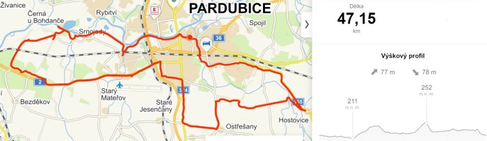 48  Trasa po katastru Pardubic - JIH